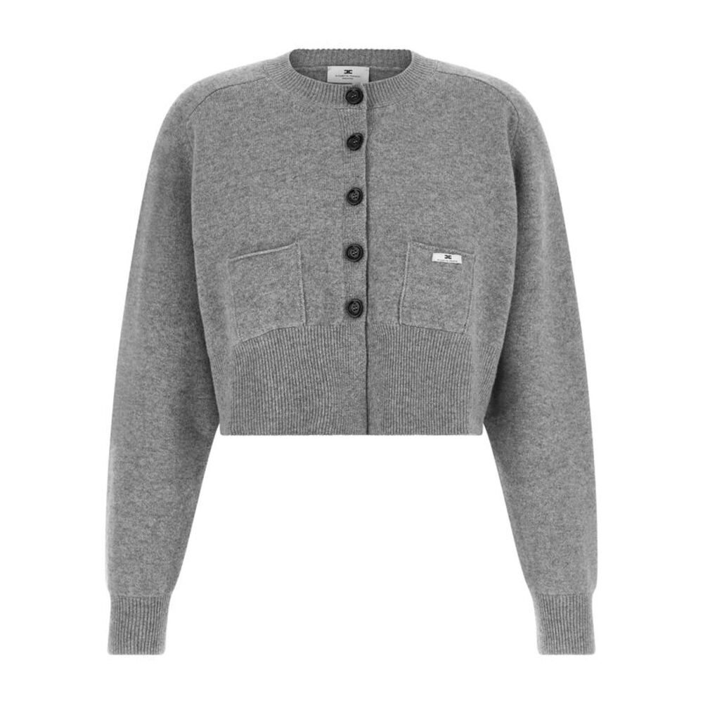 Elisabetta Franchi Gray Wool Women's Cardigan